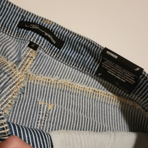 NWT A3 Denim Pin Striped Bermuda Shorts - Picture 3 of 4